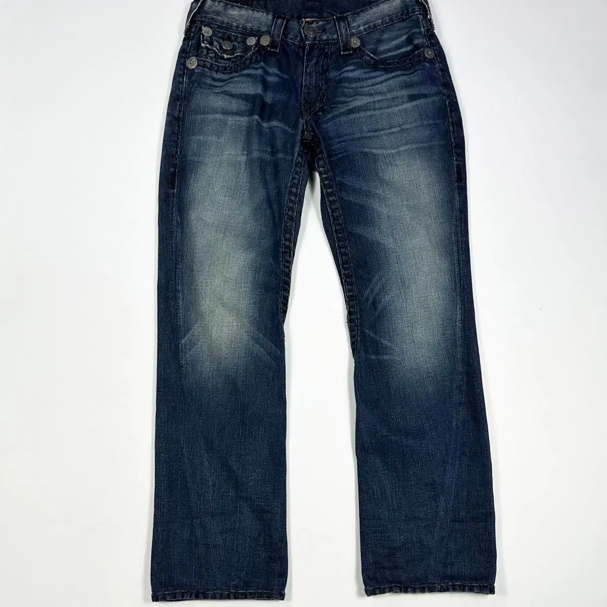 トゥルーレリジョンUSAストレートストレートデニムパンツ (32 インチ)